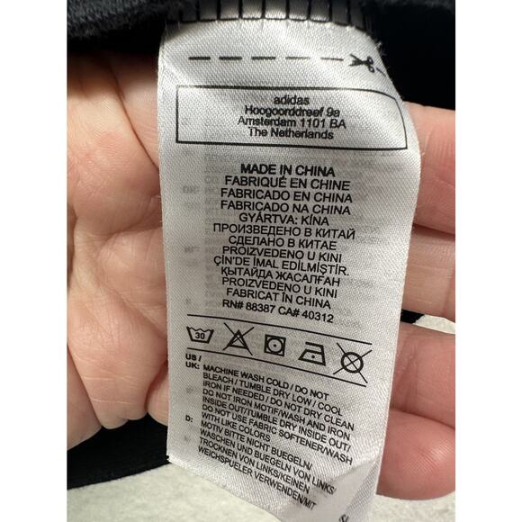 Adidas Hoodie Mens Medium Dame EXTPLY Opponent Advisory Black No Drawstring - Picture 7 of 11